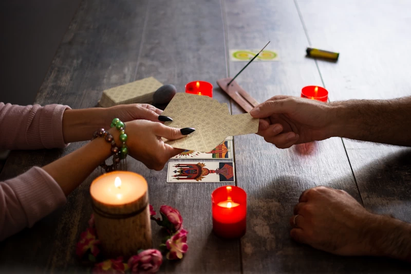 A tarot reading by candlelight